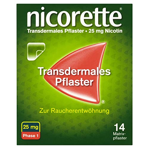 NICORETTE Pflaster mit 25 mg Nikotin – mit Nikotinpflaster Rauchen aufhören – für Phase 1 der Raucherentwöhnung bei mehr als 20 Zigaretten am Tag